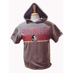 Florida State Seminoles Short Sleeve Hoodie Mens Medium  Gray Russell Sweatshirt